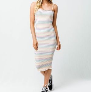 rainbow striped bodycon dress Rainbow Stripe Dress – Dolls Kill main image 0